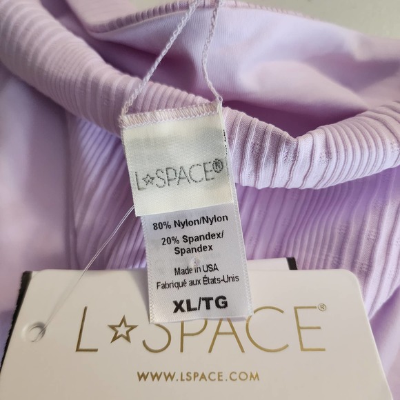 L*Space Pointelle Rib Camacho Bikini Bottom Lavender Size XL NWT - Picture 3 of 6